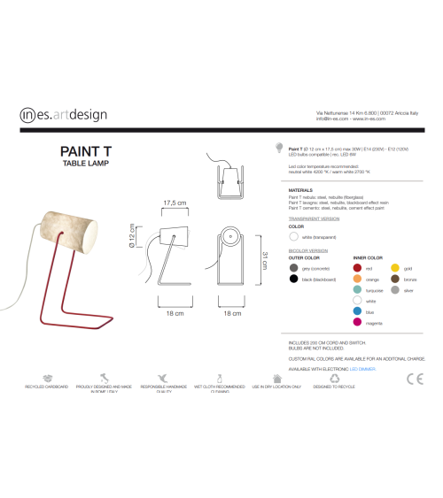 Paint T Nebula Table Lamp IN-ES.ARTDESIGN | BHOME by Arredi Barbàra