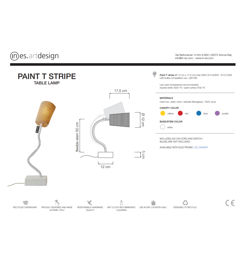 Lámpara de mesa Paint T Stripe IN-ES.ARTDESIGN | BHOME by Arredi Barbàra
