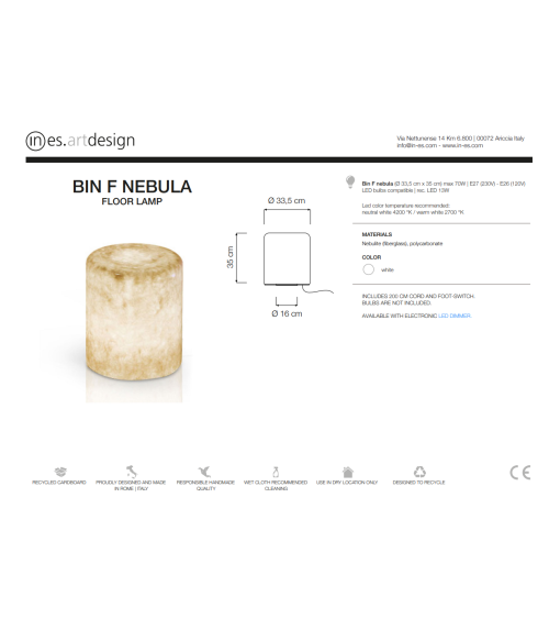 Lampada da terra Bin F Nebula IN-ES.ARTDESIGN | BHOME by Arredi Barbàra