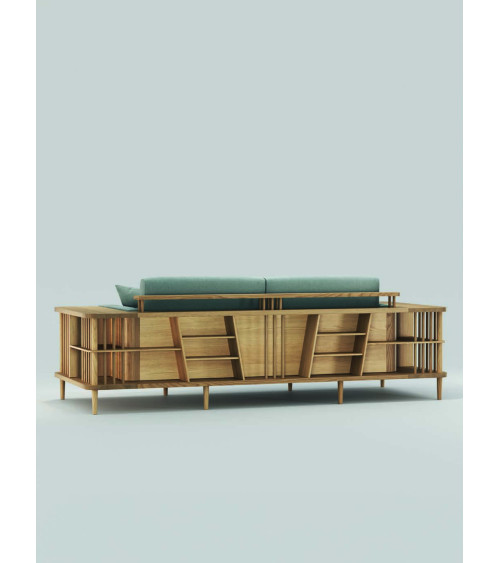 Scaffold Sofa mit Massivholz-Bücherregal | WEWOOD