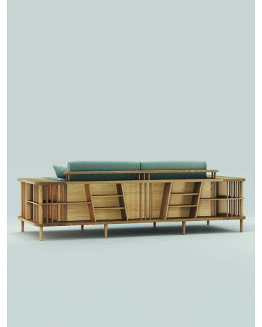 Scaffold Sofa with Solid Wood Bookcase | WEWOOD