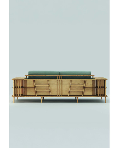 Sofá Scaffold con librería en madera maciza | WEWOOD