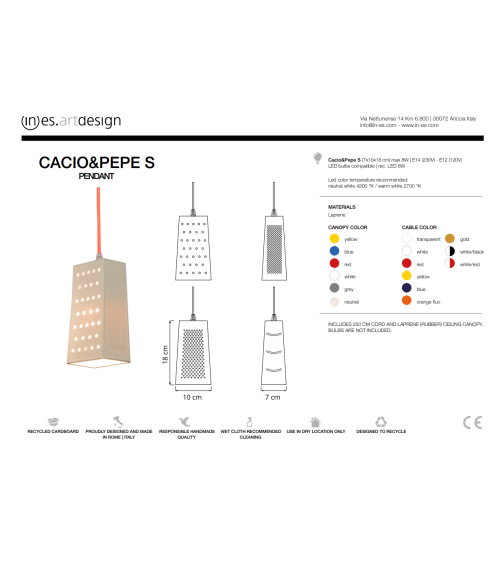 Lampe suspension Candle 1 IN-ES.ARTDESIGN | BHOME by Arredi Barbàra