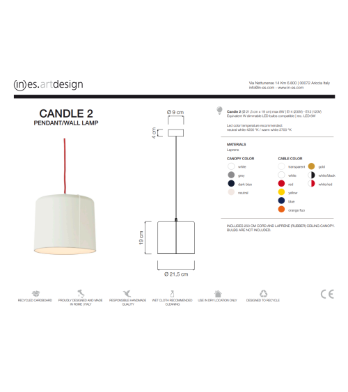 Pendelleuchte Candle 2 IN-ES.ARTDESIGN | BHOME by Arredi Barbàra