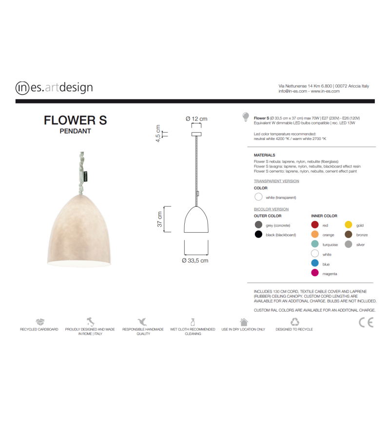 Pendelleuchte Flower S Nebula IN-ES.ARTDESIGN | BHOME by Arredi Barbàra