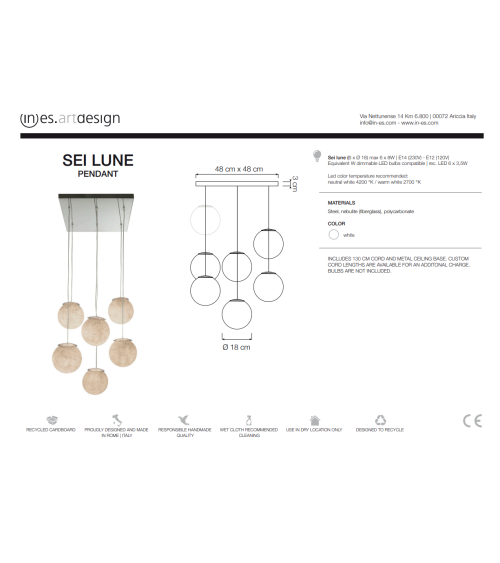 Suspension Sei Lune IN-ES.ARTDESIGN | BHOME by Arredi Barbàra