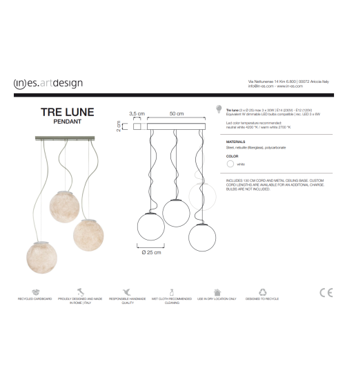 Suspension Tre Lune IN-ES.ARTDESIGN | BHOME by Arredi Barbàra