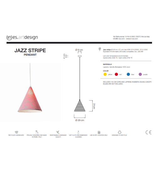 Suspension Jazz Stripe IN-ES.ARTDESIGN | BHOME by Arredi Barbàra