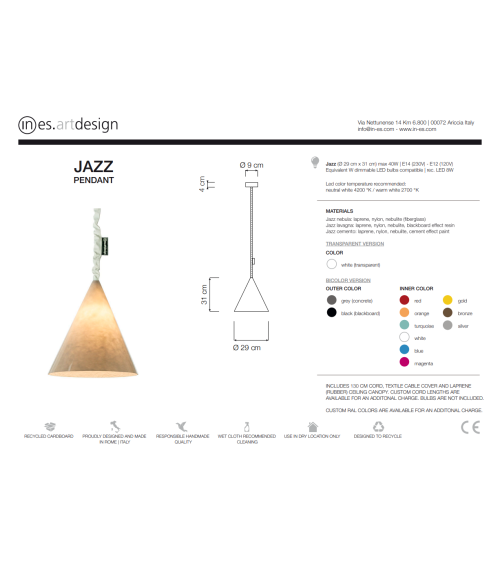 Pendelleuchte Jazz Nebula IN-ES.ARTDESIGN | BHOME by Arredi Barbàra