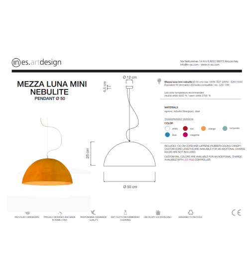 Pendelleuchte Mezza Luna Mini Nebulite IN-ES.ARTDESIGN | BHOME by Arredi Barbàra