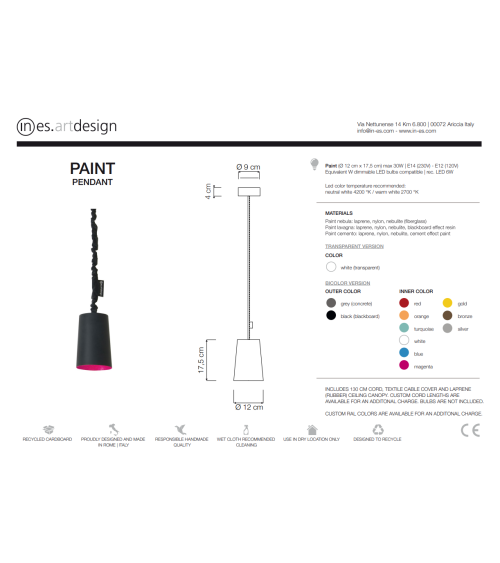 Pendelleuchte Paint Lavagna IN-ES.ARTDESIGN | BHOME by Arredi Barbàra