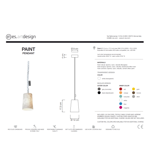 Lámpara de suspensión Paint Nebula IN-ES.ARTDESIGN | BHOME by Arredi Barbàra