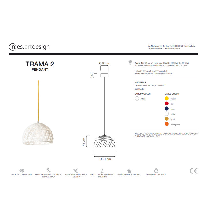Suspension Trama 2 IN-ES.ARTDESIGN | BHOME by Arredi Barbàra