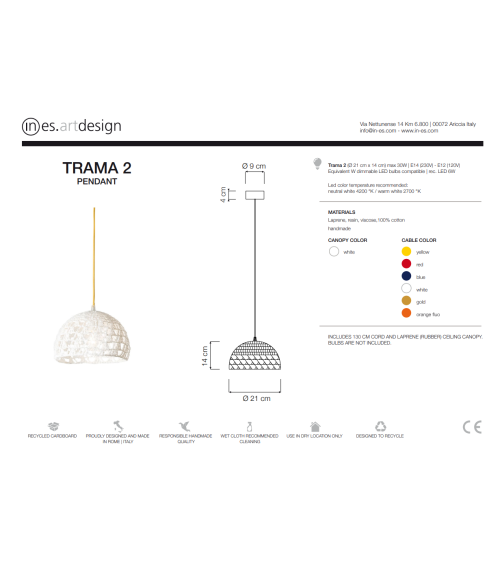 Suspension Trama 2 IN-ES.ARTDESIGN | BHOME by Arredi Barbàra