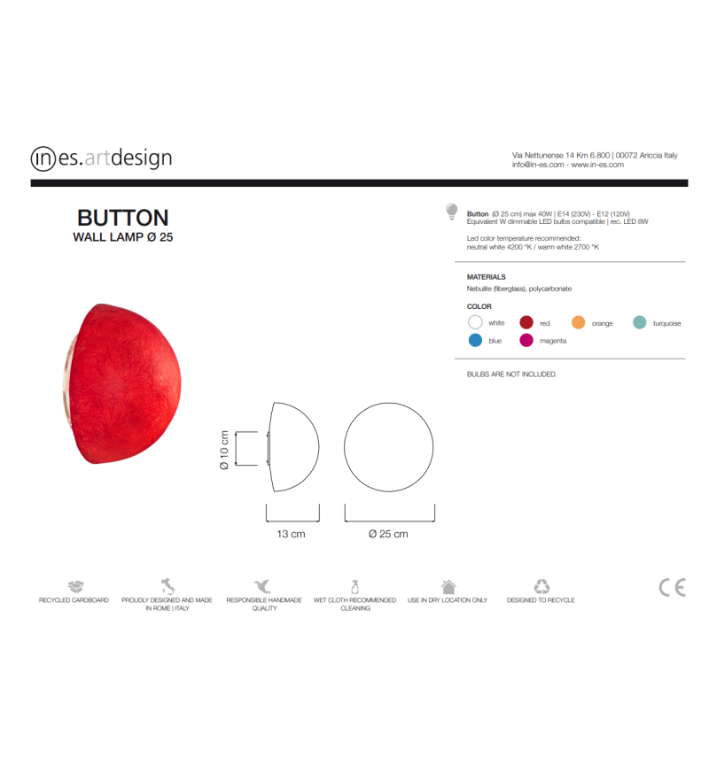 Pendelleuchte Button IN-ES.ARTDESIGN | BHOME by Arredi Barbàra