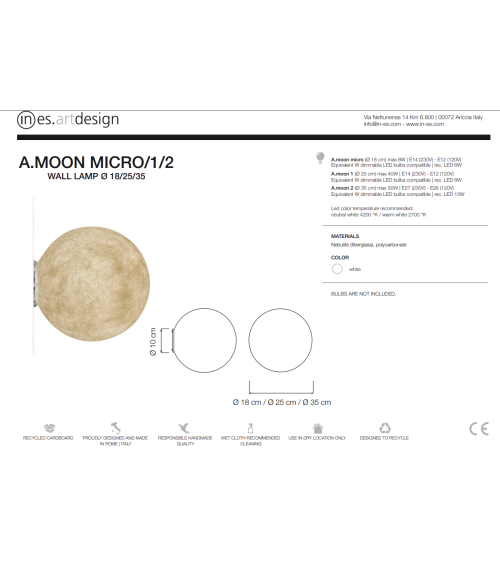 Lámpara de pared A.moon IN-ES.ARTDESIGN | BHOME by Arredi Barbàra