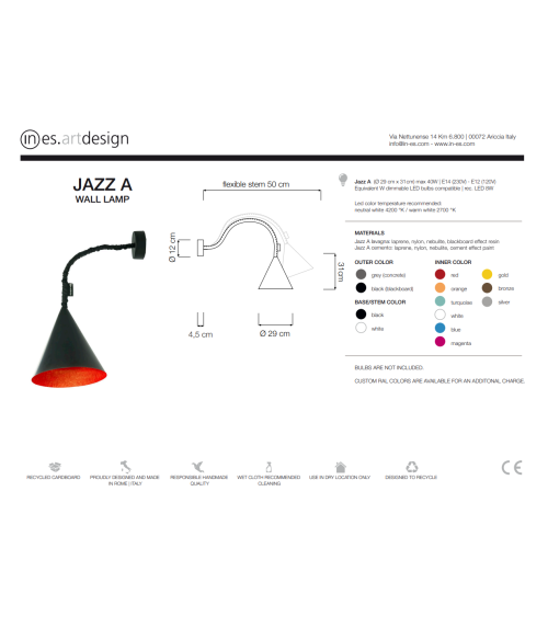 Wall Lamp Jazz A Lavagna – IN-ES.ARTDESIGN | BHOME