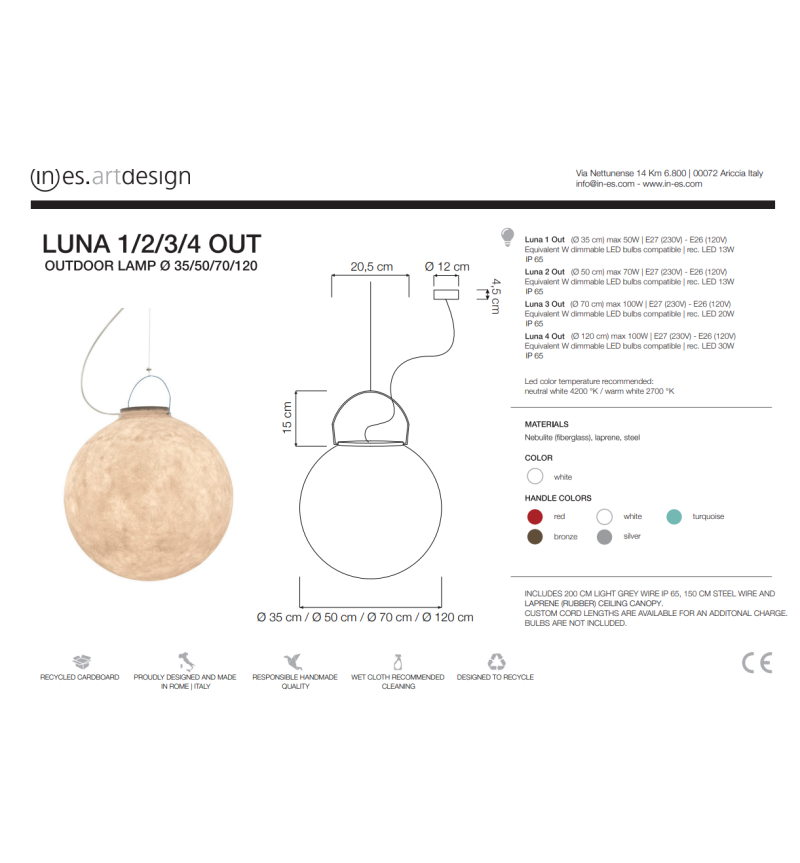 Lámpara Outdoor Luna Out – IN-ES.ARTDESIGN | BHOME