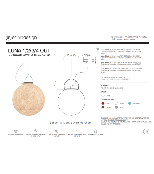 Lampada outdoor Luna Out IN-ES.ARTDESIGN | BHOME by Arredi Barbàra