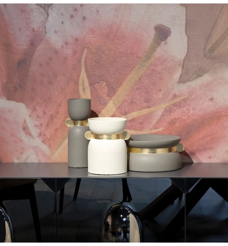 Impero Vase TONIN CASA | Keramikvase mit Goldring | BHOME