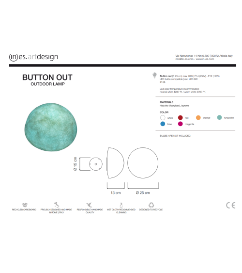 Lámpara Outdoor Button Out – IN-ES.ARTDESIGN | BHOME
