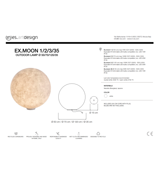 Lampada outdoor Ex.Moon IN-ES.ARTDESIGN | BHOME by Arredi Barbàra