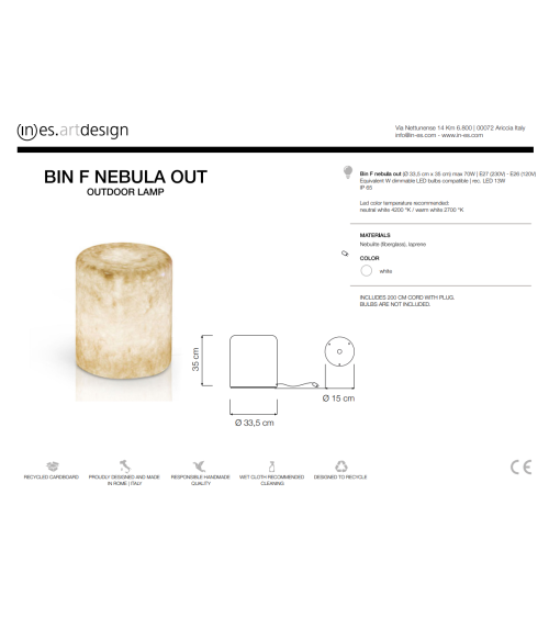 Lámpara Outdoor Bin F Nebula Out – IN-ES.ARTDESIGN | BHOME