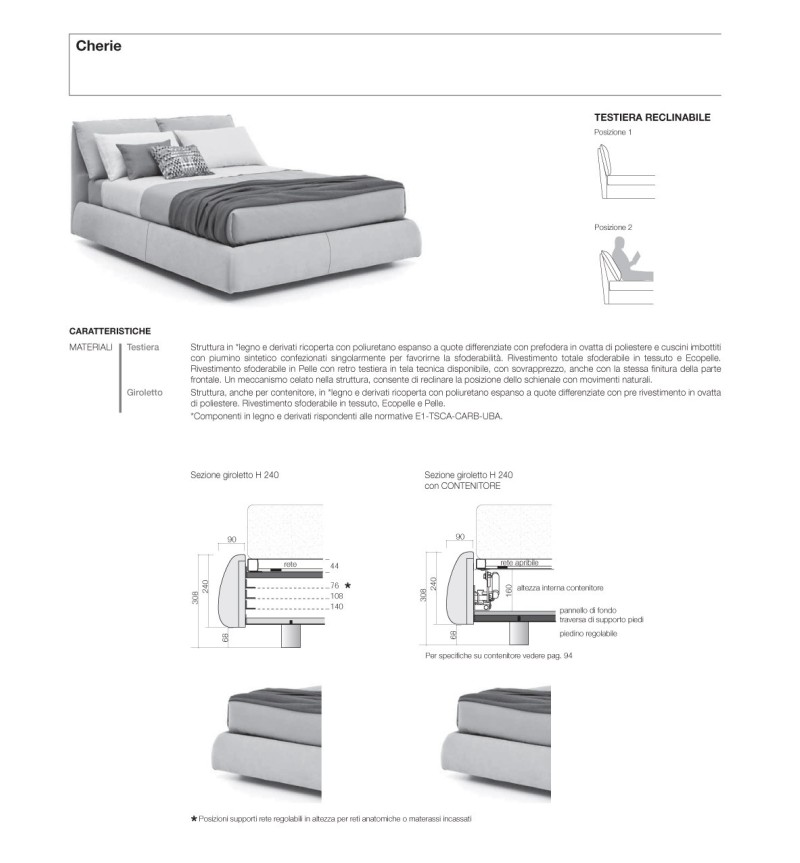 Cama tapizada Cherie – SANGIACOMO | Bhome by Arredi Barbàra