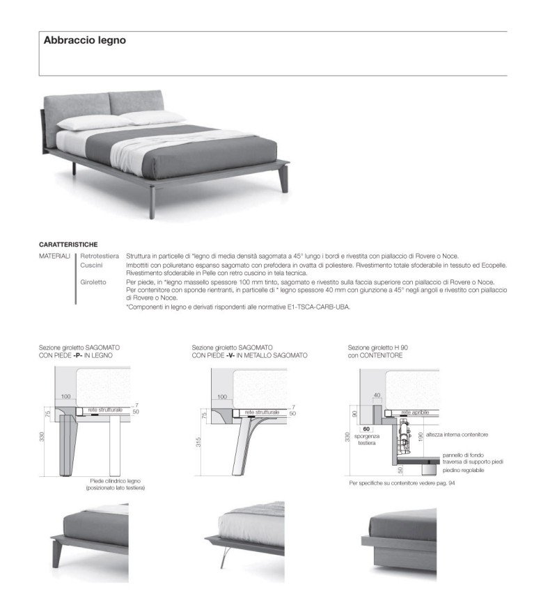 Letto Abbraccio Legno SANGIACOMO | Bhome by Arredi Barbàra