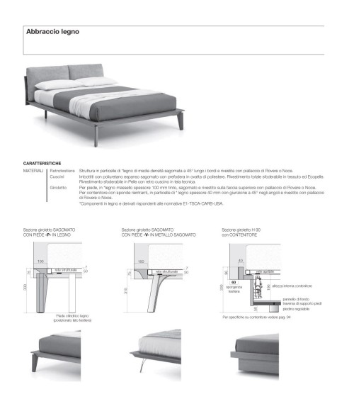 Lit Abbraccio Legno rembourré – SANGIACOMO | Bhome by Arredi Barbàra