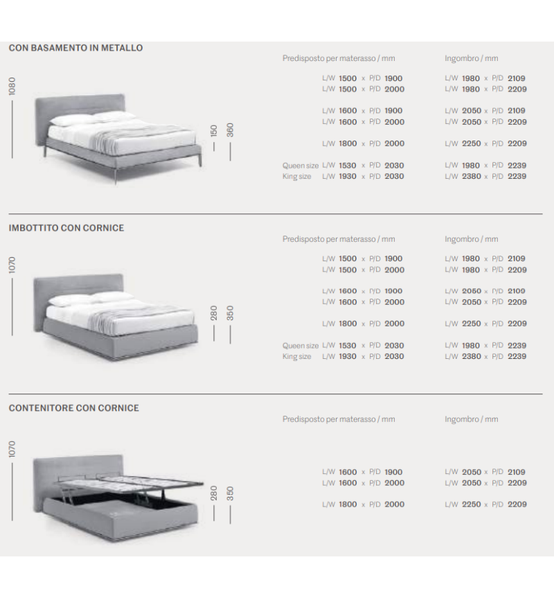 Letto Gaston SANGIACOMO | Letto imbottito di design BHOME