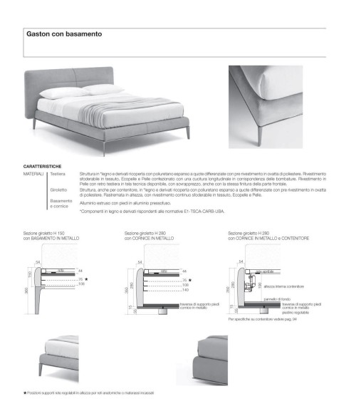 Letto Gaston SANGIACOMO | Letto imbottito di design BHOME