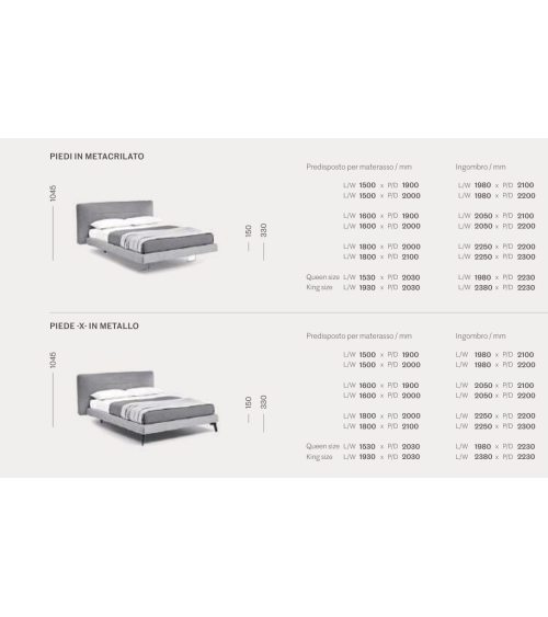 Letto Gaston Plano SANGIACOMO | Letto imbottito di design BHOME