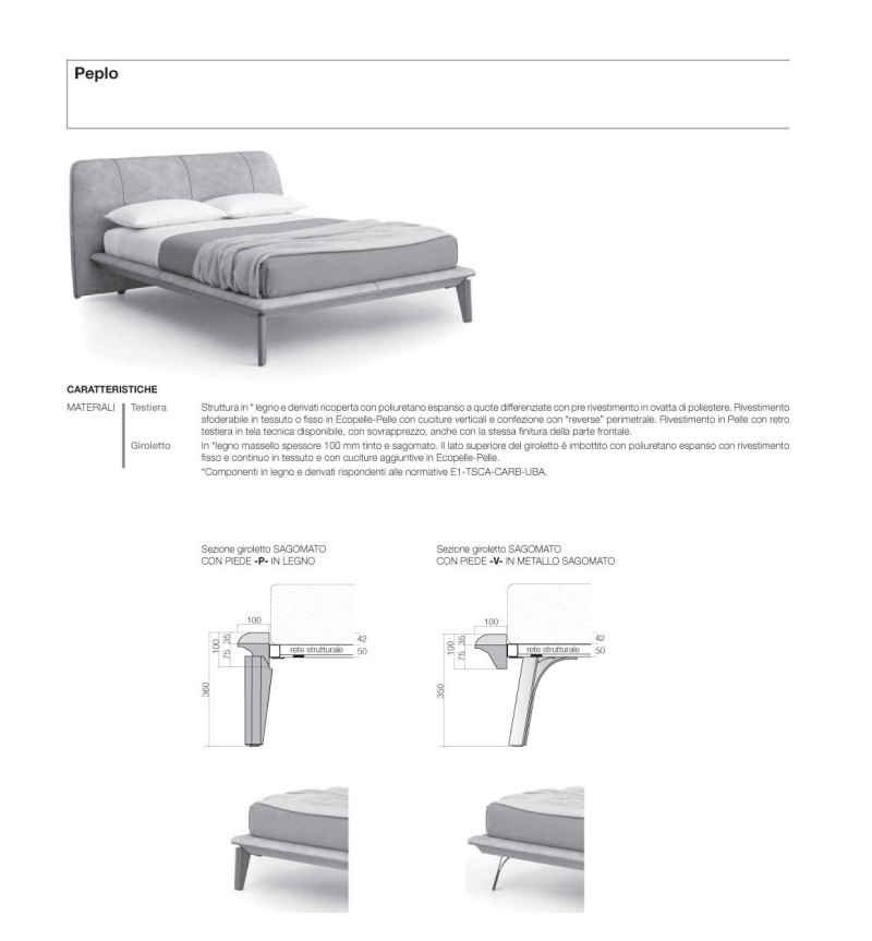 Letto Peplo SANGIACOMO | Letto imbottito di design BHOME