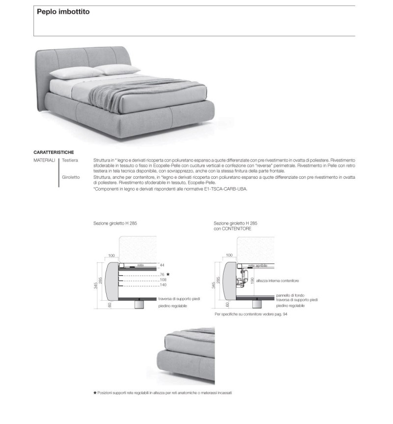 Upholstered Bed “Peplo” – SANGIACOMO | Bhome by Arredi Barbàra