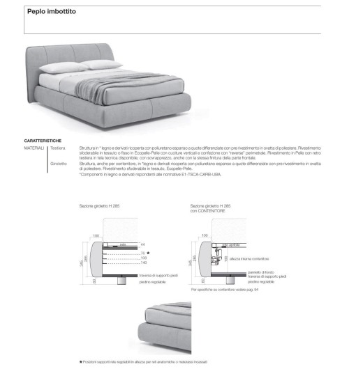 Letto imbottito Peplo SANGIACOMO | Bhome by Arredi Barbàra