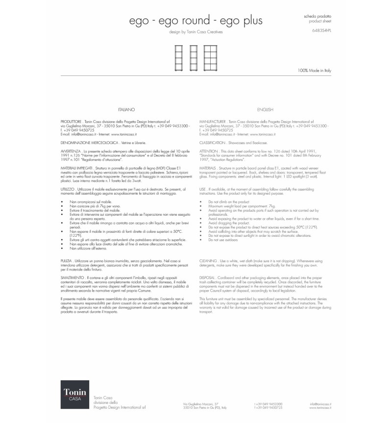 Ego Plus display cabinet Tonin Casa – Crystal and Light | BHOME by Arredi Barbàra