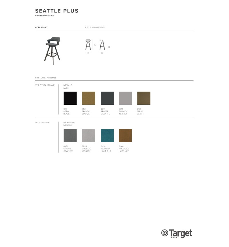 Sgabello Seattle Plus – Target Point | Bhome by Arredi Barbàra