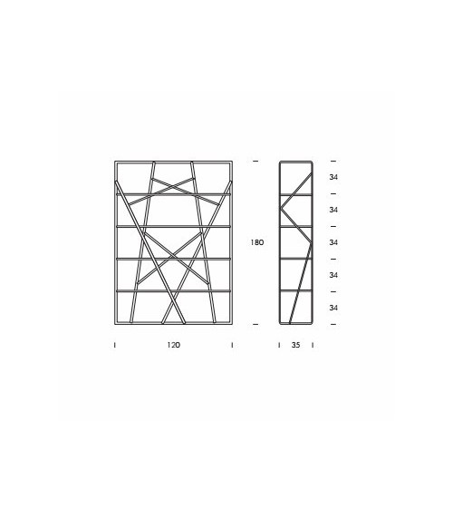 Naviglio bookcase Tonin Casa – Geometric Design | BHOME by Arredi Barbàra