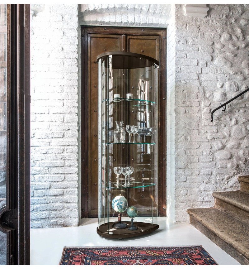 Olivella display cabinet Tonin Casa – Curved Glass and Light | BHOME by Arredi Barbàra
