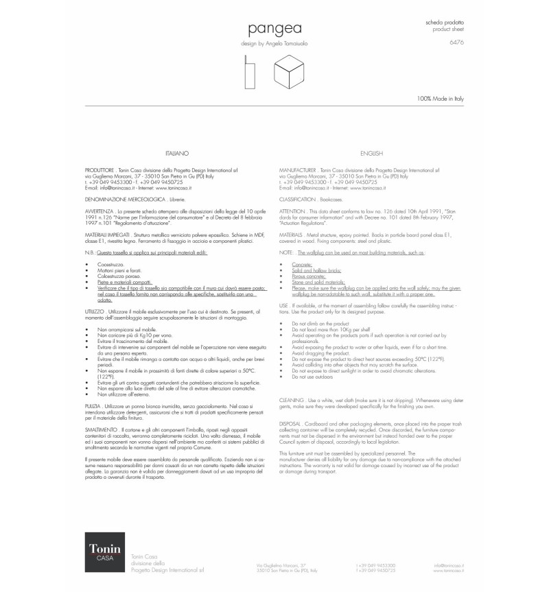 Pangea bookcase Tonin Casa – Modular System | BHOME by Arredi Barbàra