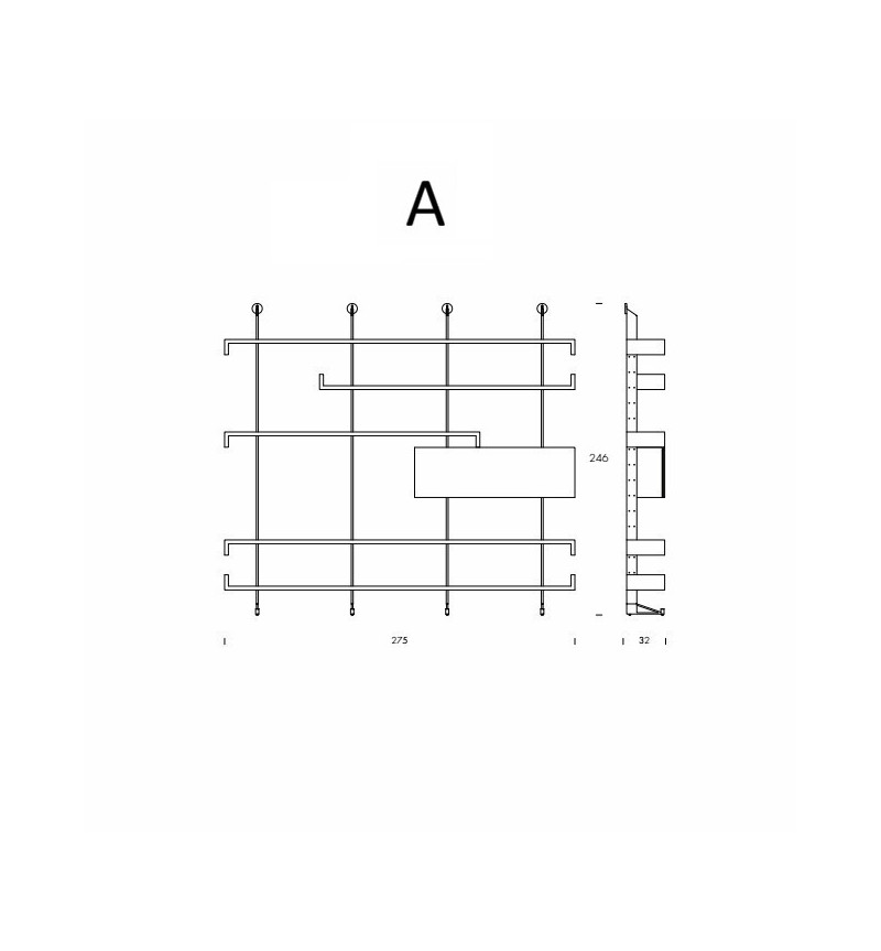 Bibliothèque Plan Tonin Casa – Système mural modulaire | BHOME by Arredi Barbàra