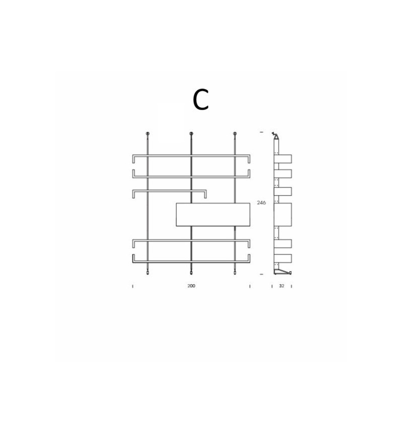 Plan bookcase Tonin Casa – Modular Wall System | BHOME by Arredi Barbàra