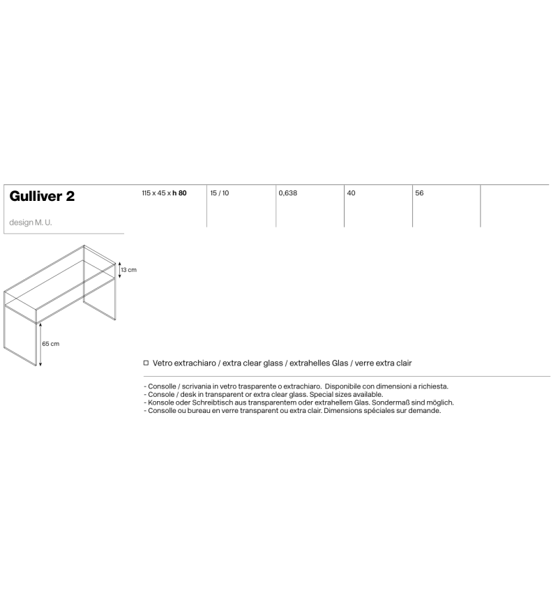 Console en verre Gulliver 2 Tonelli | BHOME by Arredi Barbàra