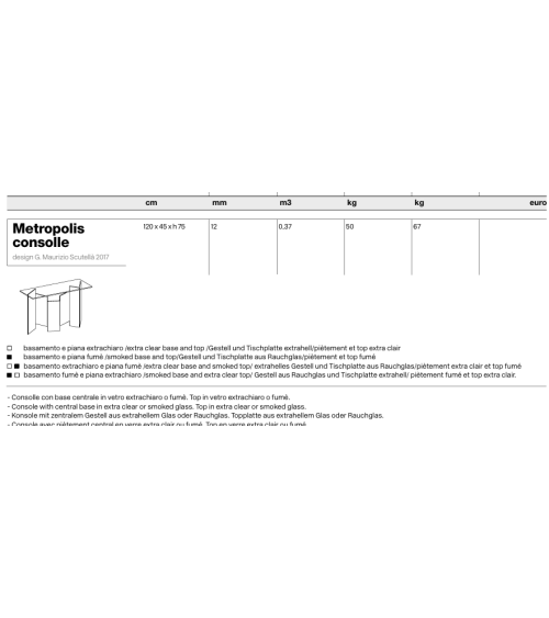 Console Metropolis Vetro Tonelli | BHOME by Arredi Barbàra
