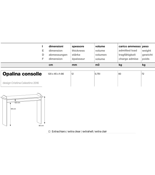 Consolle Opalina Tonelli in vetro | BHOME by Arredi Barbàra