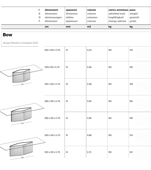 Mesa alta Bow rectangular Tonelli | BHOME by Arredi Barbàra