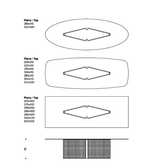 Table haute Bow rectangulaire Tonelli | BHOME by Arredi Barbàra
