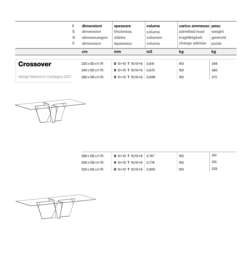 Mesa alta Crossover rectangular Tonelli | BHOME by Arredi Barbàra