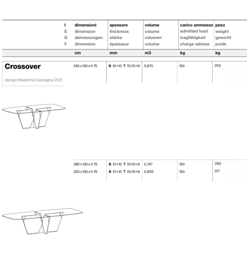 Mesa alta Crossover rectangular Tonelli | BHOME by Arredi Barbàra